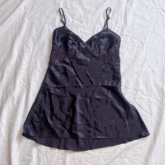 Warner's Other - Small Satin Marilyn Monroe by Warner’s Night Gown Lingerie Dark Purple Used